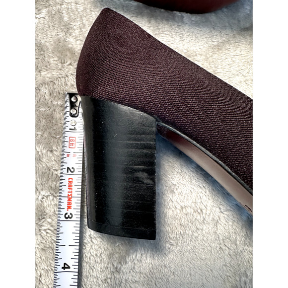 Evan Picone Vintage Brown Fabric Square Toe Block Heels Size 6.5 Y2K 90s Office - Picture 6 of 7